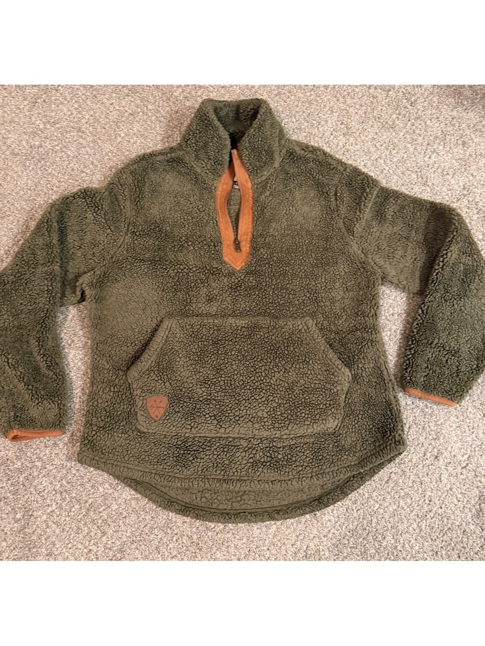 Legendary Whitetails Women’s Olive Sherpa Fleece Pullover Large